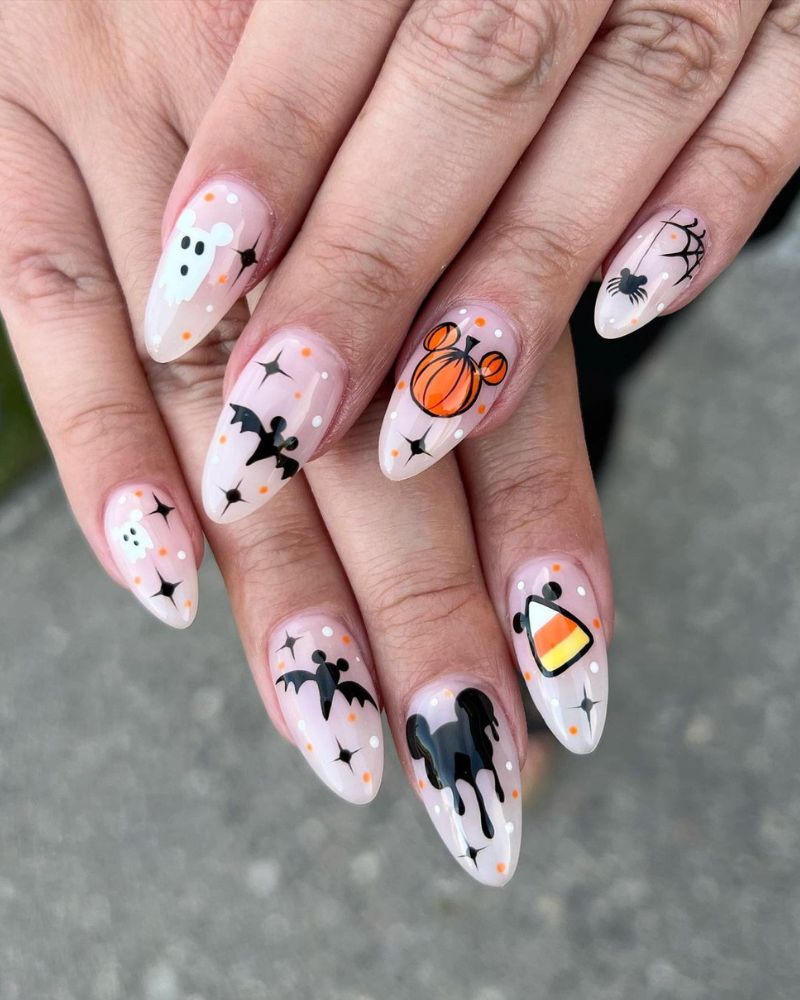 Mickey mouse halloween nails