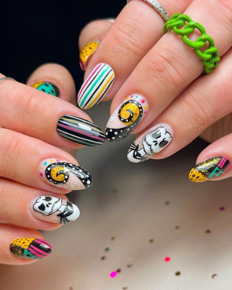 Colorful and cute halloween nails