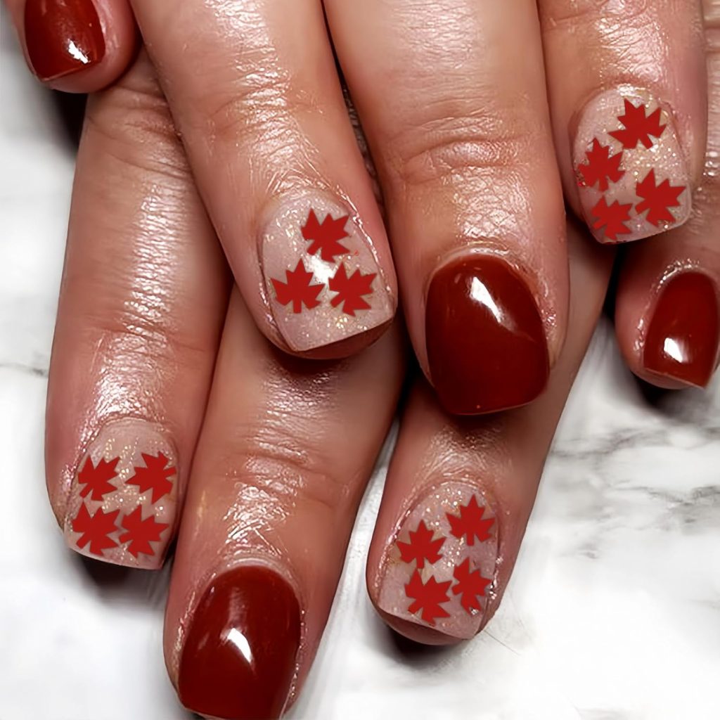 Cute Maple Fall Nails